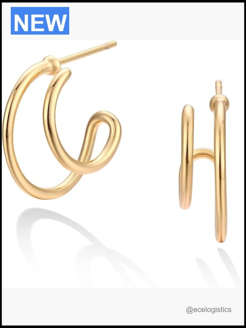 14K Gold Plated Stud Earring Set for Women Hypoallergenic